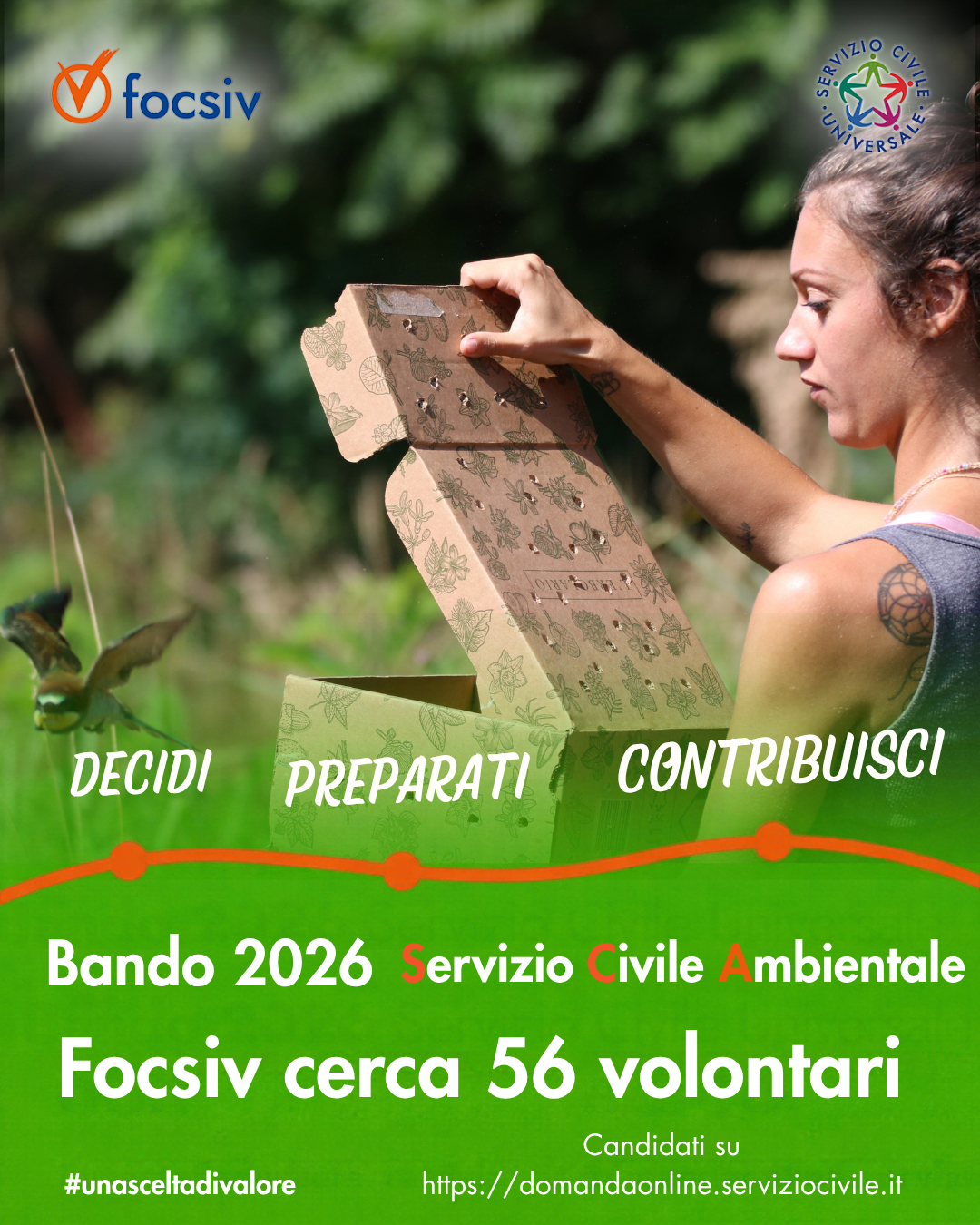 SERVIZIO CIVILE AMBIENTALE: aperto il bando per la selezione di volontari 